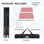 EAGLE PEAK Flex Compact 5x5 Pop-up Canopy Changing Room, Portable Privacy Dressing Room for Indoor Fashion Photoshoots, Camping, or Pool, Pink