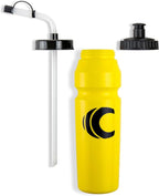 Cannon Sports 1 Liter Sports Water Bottle, BPA-Free, 34 Oz Capacity, Large Mouth, 2 lids (Straw and Squeeze), Great For Helmet Sports Such As Hockey, Lacrosse, Football, Boxing (6 Pack) (Yellow)