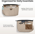tomtoc 14-inch Puffy Laptop Tote Bag for Women 10L, Lightweight Puffer Work Tote with Padded Device Compartment for 13/14-inch MacBook Laptop, Organized Work Bag for Office, Business, Daily Essentials