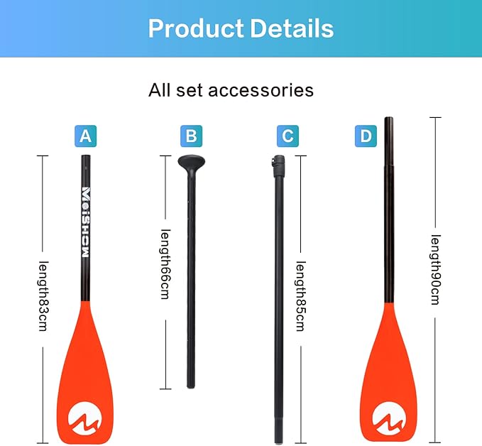 SUP Paddle Board Paddle - Adjustable Paddleboard Paddle Oar 4-Piece Floating Aluminum SUP Kayak Paddle