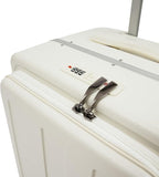 Kids Ride-on Luggage with Foldable Back Rest, 22" Carry On Luggage Travel Trolley Case with Seat for Children, Top Opening Suitcase with Spinner Wheels and Lock (White, 22 Inch)