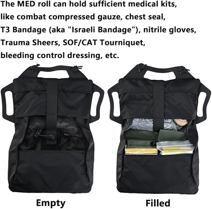 SABADO Rapid/Quick Deploy First Aid Kit Pack Tactical IFAK Pouch Two-Piece System Med Roll Carrier Hypalon Handle Outdoor Sport Hunting Bag