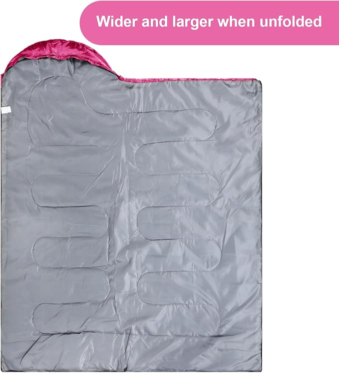 Tudomro 2 Pcs Camping Sleeping Bag for Adults, Lightweight Packable Waterproof Camping Gear Equipment to Keep Warm for Spring Summer Fall Indoor Outdoor Backpacking Hiking Travel