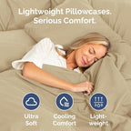Pillowcases - Ultra Soft Hotel Quality Pillowcase Covers - Comfy, Cozy & Wrinkle Free - Shrinkage and Fade Resistant - Machine Washable Pillow Protectors - (Queen, Beige, 4 Piece Set)