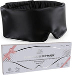 Mulberry Silk Sleep Mask for Men & Women - 100% Light Blocking Blackout Eye Mask for Side Sleepers, Adjustable Fit for All Heads, Soft Zero Pressure Comfort, Unisex Travel Eye Cover(Black)