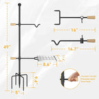 Mr IRONSTONE Campfire Grill Grate: Fire Pit Grill Grate with Swivel Handle, Campfire Cooking Equipment with Heavy Duty Steel, Over Fire Camp Grill For Outdoor Barbecue Camping and Cooking, Black