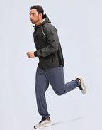 Men's Cycling Rain Jackets Waterproof Running Bike Windbreaker Lightweight Packable Hooded Jacket