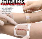 EVERLIT Wound Closure Kit | Surgical Zip-Stitch Devices for Cut & Laceration | Sterile, Suture-Free, Stitch-Less Adhesive Butterfly Bandages for Emergency First Aid Wound Care (6 Zip Complete Kit)