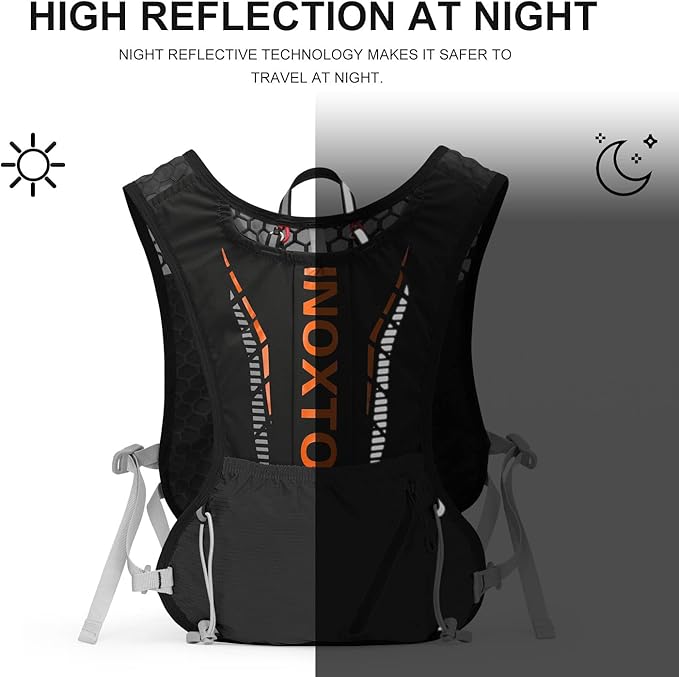 INOXTO Hydration Vest Backpack,Lightweight Water Running Vest Pack with 1.5L Water Bladder Bag Daypack for Hiking Trail Running Cycling Race Marathon for Women Men