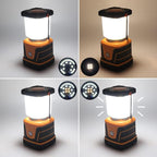 LED Camping lamp Super Bright 1500 lumens 4 Light Modes Dimmable searchlight Battery-Powered Emergency lamp Suitable for Night Hiking Tent Lighting Emergencies Power outages (Orange)