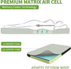 Memory Foam Camping Mattress Pad, Portable Sleeping Pad Roll Up Travel Mattress Waterproof Foldable Floor Cot Mattress Guest Bed for Sleepover