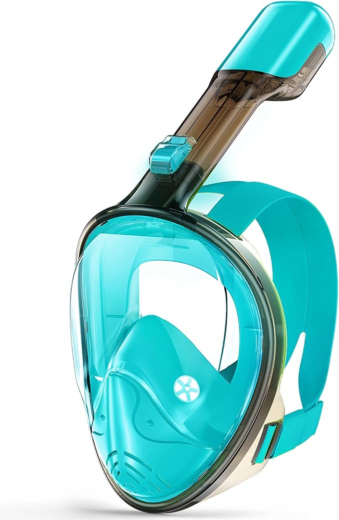 Greatever Full Face Snorkel Mask, Snorkeling Gear for Adults with Latest Dry Top Breathing System and Detachable Camera Mount, Foldable Snorkel Mask Adult, Snorkels Anti-Fog & Anti-Leak