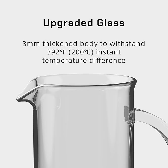 French Press Coffee Maker Stainless Steel Cold Brew Heat Resistant Glass Coffee & Tea Maker with 2 Filter (1000ml/34oz)