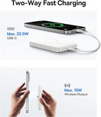 Baseus Qi2.2 25W Slim 10,000mAh Magnetic Power Bank Built in USB C Cable Bundle with Qi2 Certified 15W Wireless Magnetic Power Bank 10000mAh