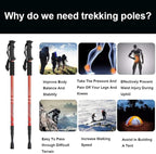 Aihoye Hiking Trekking Poles, 2 Pack Collapsible, Lightweight, Anti Shock, Walking Sticks, Adjustable Hiking Pole for Men and Women