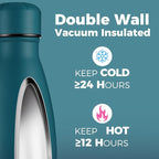 Volhoply 25oz Insulated Water Bottle 1/2/4 Pack, Double Wall Stainless Steel Vacuum Bottles, Keeps Cold & Hot, BPA Free Leak Proof Bottles (Dark Night,1 Pack)