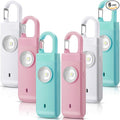 Tellegloww 6 Pcs Rechargeable Personal Safety Alarm for Women, 130db Personal Alarm Protection Keychains Loud Siren with LED Self Defense Keychain for Senior Mom Gift(White,Pink,Blue,Snap)
