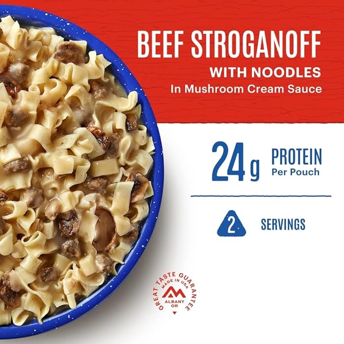 Mountain House Beef Stroganoff with Noodles | Freeze Dried Backpacking & Camping Food | 6-Pack
