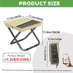 2-in-1 Collapsible Camping Stool & Sling Bag / 220LB Load Capacity Folding Portable Fishing Stool/Collapsible Stool for Camping, Hiking, Fishing, Gardening & Beach Outdoor Activities (Khaki, L)
