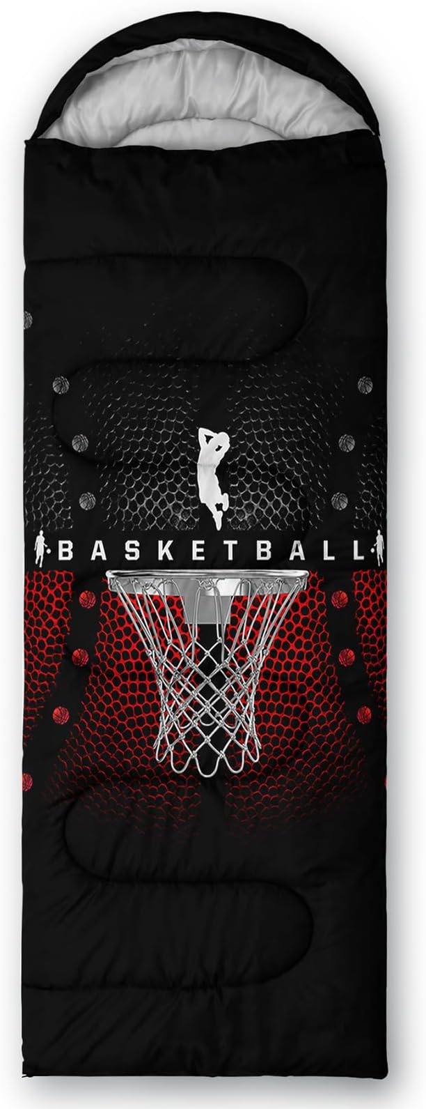 Axolotl Gamepad Sleeping Bag,3 Season Warm and Cool Weather Game Console Sleeping Bag for Boys Teens,Waterproof Lightweight Geometry Hexagonal Sleeping Bag for Traveling,Outdoors Camping,Blue,Black