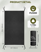 Premium Tent Footprint, PU3000,300D Oxford Ripstop Fabric, Durable ,Tarp Ground Sheet for 2 Person Backpacking Tent Floor Protector for Hiking, Camping, Beach and Picnic (Rectangle(90.6" L x 59" W)