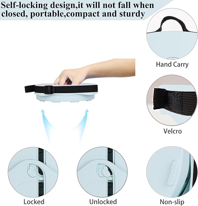 Fishboy Upgraded Square Collapsible Stool, 400lb Max Weight, Lightweight But Sturdy, Portable Retractable Folding Telescoping Foldable Camping Stool for Adults Outdoor Fishing Hiking Travel BBQ