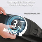 Queen Air Mattress wit with 1300mAh Battery Powered Pump,18"Raised Super soft and comfortable Dutch velvet fabric750lbs Support Portable Inflatable Mattress,Air Bed for Camping, Home and Guest-Grey