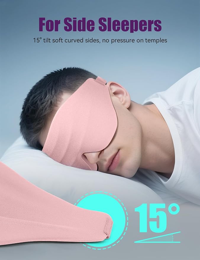 Sleep Eye Mask for Men Women, EVA BELLE Light Blocking Sleeping Mask for Side Sleeper, 3D Contoured Cup Night Blindfold, Lash Extensions 3D Sleeping Mask with Adjustable Strap for Travel, Night & Nap