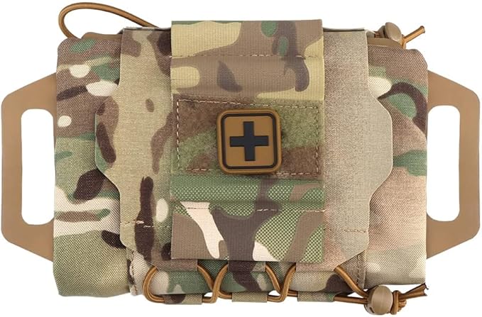 SABADO Rapid/Quick Deploy First Aid Kit Pack Tactical IFAK Pouch Two-Piece System Med Roll Carrier Hypalon Handle Outdoor Sport Hunting Bag