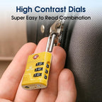 SURE LOCK TSA Approved Luggage Lock – 3-Digit Resettable Combination Padlock with Open Alert Red Dot, Large Easy-Read Dials for Suitcases, Backpacks, Gym & School Lockers(Yellow 2 pk)