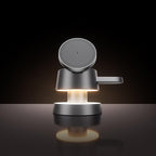 4 in 1 Magnetic Wireless Charging Station,15W Fast Charging with Night Light for MagSafe Charger Stand,3 in 1 Wireless Charger for iPhone 17/16/15/14/13Pro Max,Apple Watch&AirPods,Titanium Gray