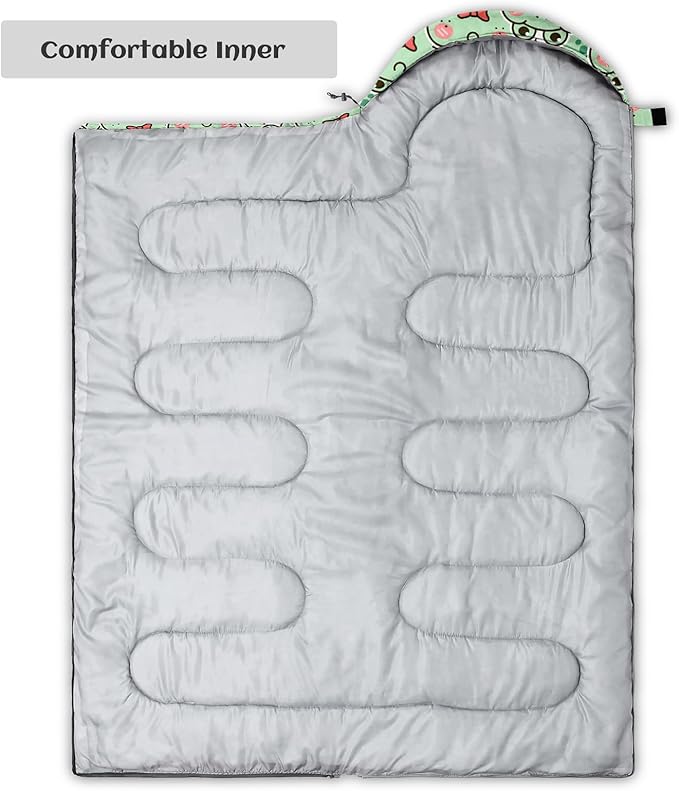 Sleeping Bags for Adults Youth Kids,3D Printing Camping Sleeping Bag for Girls Boys Lightweight Waterproof Cold/Warm Weather Sleeping Bag for 3 Seasons