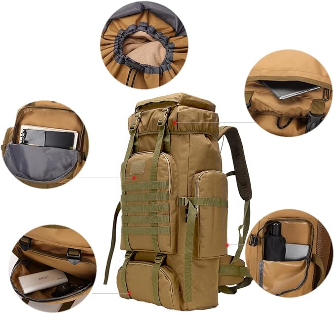 Hiking Backpack for Men 70L/100L Camping Backpack Military Rucksack Molle 3 Days Assault Pack for Climbing