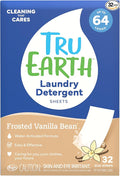Tru Earth Compact Dry Laundry Detergent Sheets - Up to 64 Loads (32 Sheets) - Paraben-Free - Original Eco-Strip Liquidless Detergent, Great for Travel - Vanilla Bean