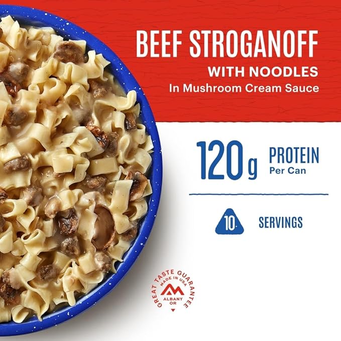 Mountain House Beef Stroganoff with Noodles #10 Can Freeze Dried Survival & Emergency Food 10 Servings