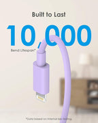 AISNI Fast Charger Block for iPhone 14 13 12 with 10 Foot Fast Charging Cable,MFi-Certified, 20W PD USB C i-Phone Charger 10 ft Compatible with iP14 Plus/14/13/12/11 Pro Max/XSMax (2-Pack Purple)
