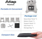 Ultralight Titanium Wood Burning Stove Outdoor Camping Multi-Fuels Alcohol Stove BBQ Stove WS009ST-Ti (Wood Burning Stove-M Size)