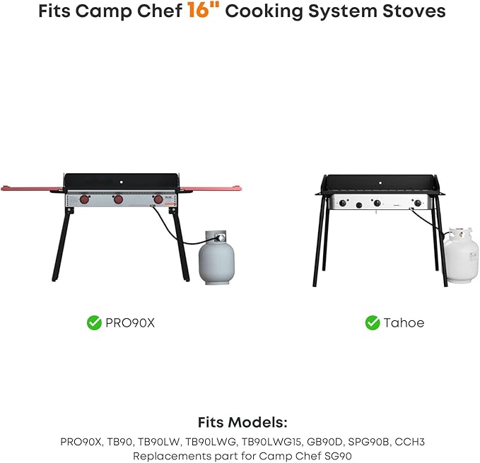 Stanbroil 16" x 24" Flat Top Griddle for Camp Chef Stove, 2 Burner Fry Griddle Top for Camp Chef Tahoe, Expedition 3X, Big Gas Grill 16, Stainless Steel