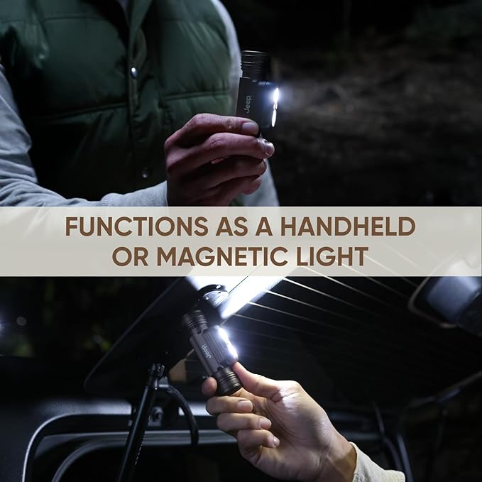 Energizer Jeep Hybrid Rechargeable Metal LED Headlamp, 2,000 Lumens, Bright Headlamp with Power Source Flexibility for Any Adventure on or Off Road