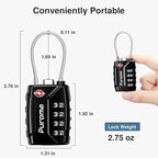 Puroma 6 Pack TSA Approved Luggage Locks, 4 Digit Combination Travel Locks Resettable Code Lock with Zinc Alloy Body for Suitcase, Toolbox, Backpack, Bag, Gym Locker (Basic Black)