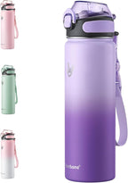 Enerbone 24 oz Insulated Water Bottle, Stainless Steel Bottle with Carrying Strap, Double-Wall Vacuum Insulation Design, Leakproof Sports Bottle with Straw, Keep Drinks Cold or Hot for Hours