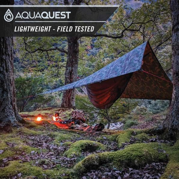 AquaQuest Safari Tarp – Lightweight Waterproof (5,000mm) Seam-Taped Ripstop Rain Fly for Backpacking, Thru-Hiking & Hammock Camping