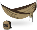 ENO DoubleNest Hammock - Lightweight, Portable, 1 to 2 Person Hammock - for Camping, Hiking, Backpacking, Travel, a Festival, or The Beach - Chocolate/Latte