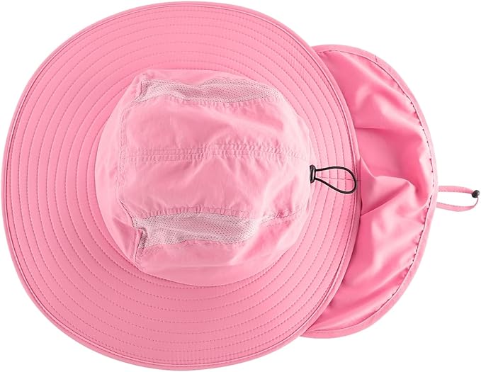 Home Prefer UPF 50+ Mens Wide Brim Fishing Hat with Neck Flap Sun Hat for Men Women Sun Protection Cap