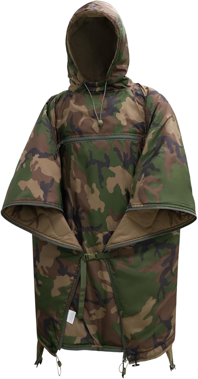 LOOGU Camo Blanket Waterproof Insulation Poncho Liner for Outdoor Camping, Hiking, Hunting, Survival, Backpacking, Picnicking