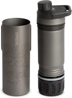 GRAYL UltraPress Titanium 16.9 oz Water Purifier & Filter Bottle for Hiking, Backpacking, Survival, Bushcraft, Travel (Covert Black)