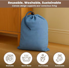 LFH Cotton Rich Shoe Storage Bags with Drawstring, Breathable Reusable Organizer, Perfect For Travel, Dorm, Hotel, College, Gym, Easy to Carry, Machine Washable 12"x17" (Pack of 4) - Sky Blue