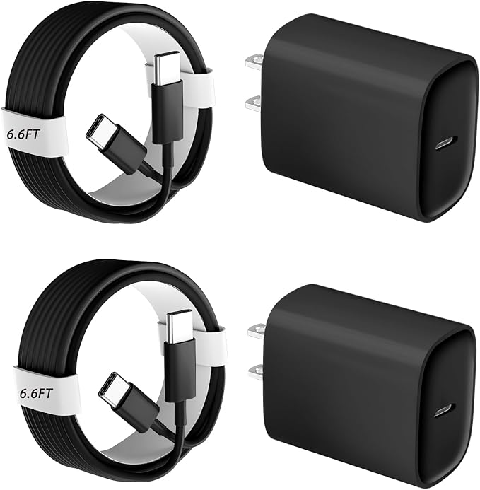 Phone 17 16 15 Pro Charger Fast Charging, 20W USB C Fast Charger Block with 6.6FT Long Type C Chargers Fast Charging Cable Cord for Phone 17/17 Pro/17 Pro Max/Air/16 Pro Max/16 Pro/15Pro Max/Pro, S24