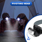 Macarrie 18 Pack LED Headlamps IPX4 Waterproof 3 Modes Headlamp Flashlight Bright Head Lights Camping Accessories for Adults Kids Hiking, Running, Repairing, Fishing, Batteries Not Included(Black)