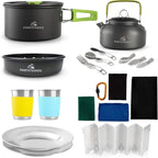 Camping Cookware Set - 19-Piece Lightweight Backpacking Cookware with Pots, Pans, Utensils - Compact Outdoor Cooking Kit for Camping, Hiking, Backpacking & Survival